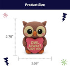 Sweethearts Figurine – Miniature Home Accent, Small Tabletop Ornament for Shelf, Desk, or Living Room Décor – Owl