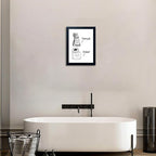 Boswaydeco Kids Bathroom Decor Wall Art Cute Children's Bathroom Wall Decor Small Funny Toliet Paper and Toothbrush Print Black and White Artwork for Guest Rom