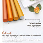 10-Inch Unscented Dripless Taper Candles - Fall Taper Candles Bulk 12 Pack for Dinner - Smokeless, 6-8 Hour Burning - Mixed Candlesticks - Burgundy, Caramel, Blaze, Ochre