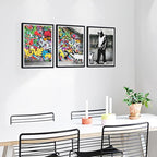 Novatique Street Graffiti Picture Wall Decor Banksy Canvas Wall Art Colorful Painting Pop Art Wall Decor for Living Room Bedroom,12" x 16" x 3Pcs