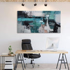 YDYSUNE Abstract Wall Art - Large Elegant and Modern Painting Green Canvas Decor Picture for Living Room Gray Background Home Bedroom Decoration Artwork Decor Size 24X48inch