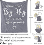 Pubrave Get Well Gifts for Women/Men After Surgery, Inspirational/Sympathy/Thinking of You/Birthday/Feel Better Gifts for Women/Men, Healing Blanket Grey 60x80in
