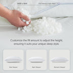 DOZ Adjustable Bed Pillow, Cooling Surface, Shredded Memory Foam, Medium Firm, Perfect for Back, Side, Stomach Sleeper, Oeko-Tex and CertiPUR-US Certified (Queen)