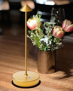 Cordless Table Lamps Rechargeable, 6000mAh Battery Operated LED Desk Lamp Outdoor Waterproof Portable Touch Dimmable Table Night Light for Patio Restaurant Dining Home Gold
