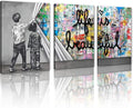 Novatique Colorful Graffiti Wall Art Banksy Street Wall Art Abstract Graffiti Canvas Wall Decor Modern Banksy Pop Art Poster for Living Room Bedroom,20" x 28" x 3pcs