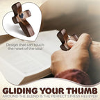 Cross My Heart,Wooden Cross,Encouragement Gift Stress Relief Cross,Prayer Cross for Hand,Pocket Cross Christian Gifts for Women and Fidget Toys for Children and Adults(Black 7Pcs