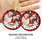 Personalized Custom Photo Ornaments for Christmas Tree - Ceramic Hanging Xmas Ornaments for Couples, Family, Wedding