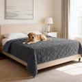 H.VERSAILTEX Couch Cover Chenille Pet Fuzzy Sofa Covers for 3 Cushion Couch Anti Slip Washable Sofa Slipcovers with Strap Soft Couch Protector Cover for Dogs Cats Kids(52" x 82", Grey)