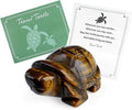 QINJIEJIE Travel Turtle Figurines for Travelers Best Travel Gifts for Women Men Tiger Eye Crystal Healing Crystals Sea Turtle Lovers Office Desk Decor Good Luck Gifts for Traveling Abroad