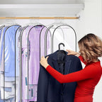 Clear Garment Bags for Hanging Clothes Gusseted Storage Covers PEVA Material Breathable Side Zipper Closet Organizer for Dresses Coats Suits 4 Pack 40" x 24" x 10"