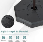 Tangkula 4 Piece 350 lbs Patio Umbrella Base, Octagon Shaped Water & Sand Filled Outdoor Weighted Umbrella Base Plate, 41" x 41" Umbrella Stand for Cantilever Offset Large Umbrella