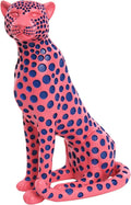 Quoowiit Statues for Home Decor, Modern Sculptures and Statues Decorations for Living Room, Bedroom, Table, Bookshelf, White Resin Leopard Art Decorative Sculpture with Black Polka Dots Design