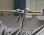 4 Corners Post Princess Curtain Bed Canopy Double Layer Cozy Mosquito Net Mesh and Cloth for Girls Adults Bedroom Decoration (Double-Grey/White, 59" W*82" L*82"*H/(Queen))