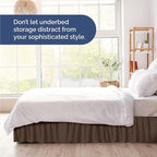 Wrap Around Dust Ruffle Bed Skirt - Brown - for King Size Beds with 18 Inch Drop - Easy Fit Elastic Strap - Adjustable Pleated Bedskirt w/Brushed Fabric - Wrinkle Free - for Women, Men, Kids & Teens