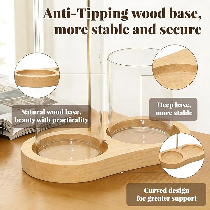 2-in-1 Glass Incense Burner with Ash Collector and Incense Stick Storage Upside Down Hanging Incense Holder, Anti-Splashing Design, Perfect for Meditation, Yoga, Spa, and Home Decoration