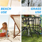 Beach Umbrella Sand Anchor with 4 Legs, Removable & Adjustable Heavy Duty Metal Sun Holder, Outdoor Umbrella Stand Steel Anchor for Beach Grass Sand (Small)