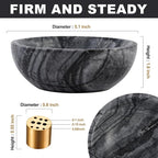 Koville Natural Marble Incense Holder, 5inch Incense Holders for Sticks, Sturdy Incense Burner Ash Catcher, Ideal for Meditation, Relaxing, Easy to Clean(Wooden Black)