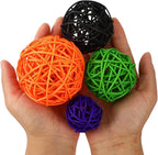 SANNIX 16 Pcs 3 Sizes Big Halloween Rattan Balls Halloween Vase Filler Decorative Balls for Bowls Wicker Balls for Party Decorations Home Table Decor Hanging Ornaments