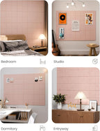 Fluxynara Large Felt Bulletin Board 48" x 36" Cork Board Alternative-12 Pack with 70 Safe Removable Adhesive Tabs, Cork Boards for Walls Cork Board for Home Office Classroom Pin Board-Pink