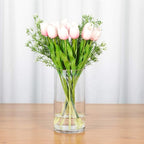 WGV Cylinder Vase Bulk, Diameter 5", Height 8", Clear Glass Floral Planter Container, Floating Candle Holder for Wedding Party Event Home Office Decor, 6 Pieces