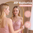 Full Length Mirror, 58" x 18" Arched Full Body Mirror Large Standing Floor Mirrors, Mirrors for Bedroom, Bathroom, Living Room Standing or Wall Leaning, Gold