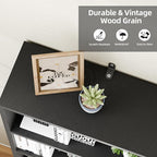 6-Tier Open Bookcase, Freestanding Wood Bookshelf with Display Storage Shelves, Modern Bookcase for Living Room, Bedroom, or Home Office, Black