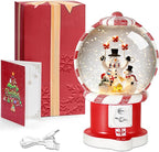 Snowman Snow Globe Christmas Classic Candy Vending Machine Shape Gifts USB/Battery Musical Glitter Snowfall USB/Battery Timer Christmas Decorations Indoor 7.8 inch