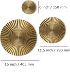 Decorlives Round Sunburst Metal Wall Art | Modern Metal Wall Hanging Décor Sculpture for Living Room Bedroom Home Office (Silver Glossy | Set 6-2 Large(16") + 2 Medium(11.5") + 2 Small(6") Circles)