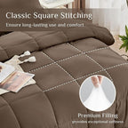 JOLLYVOGUE California King Comforter Set, Ultra-Soft Bed in a Bag Cal King Size 7 Pieces, Oeko-TEX Certified Bedding Set with Down Alternative Comforter, Sheets, Pillowcases & Shams, Brown