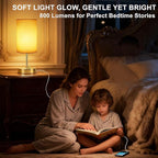 HiBay 2-Pack 17.75" Dimmable Bedside Table Lamps with 2 USB Charging Ports & AC Outlet, Vintage Gold Nightstand Lights with Parchment Shade for Bedroom Kids Room Dorm, Bulb Included