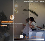 Fiqevs Upgrade Dimmable Floor Lamp, 3 Globe Mid Century Floor Lamps for Living Room with Frosted Glass Shade and 3 LED Bulbs, Vintage Modern Gold Standing Lamp for Bedrooms, Office - Antique Brass