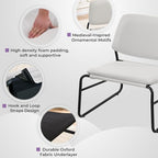 DAICO Modern Accent Chair Armless Sling Accent Chairs Comfy Upholstered Side Sitting Chairs with Metal Frame for Living Room Bedroom Balcony Garden, Linen, Beige