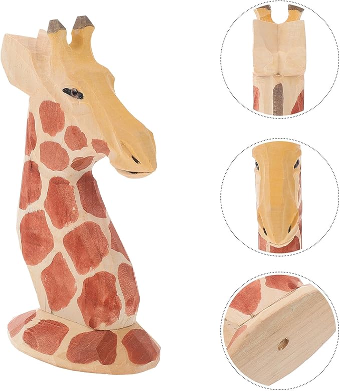 Wooden Giraffe Eyeglasses Holder Rack Tabletop Storage Stand Eyewear Organizer Desktop Display Shelf for Home Office Decor