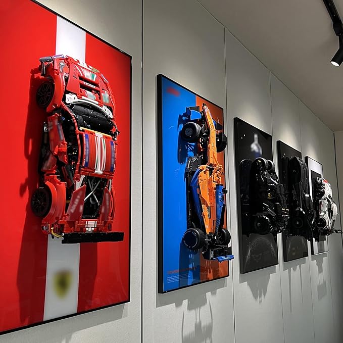 iLuane Display Wallboard for 42125 - Sports Race Car, Adult Collectibles Wall Mount, Home or Office Décor (No Car Included)