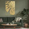 SIGNLEADER Metal Wall Art Decor Monstera Leaf Minimalist Modern Abstract Wall Sculpture Hangings Home Decoration for Living Room, Bedroom, Bathroom, Kitchen, Outdoor - 24" Gold