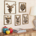Zotabe 5PCs Animal Heads Wall Decor, Animal Sculptures Wall Dec, Moose Head Wall Mount, Vintage Wall Sculpture, Resin Wall Hanging Decoration for Living Room Bedroom Kitchen Gift (5PS, 1)