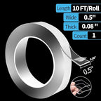 Art3d Double-Sided Tape (10FT), Traceless, Removable, Reusable, Washable - Multipurpose Tape as Seen on TV