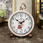 Maxspace Classic Vintage Clocks - Elegant and Decorative Analog Clock,Silent Non-Ticking Clock with Distressed Metal Frame for Office, Living Room or Bedroom