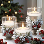 3 inch White Floating Candles, 60 Pack Unscented Floating Candle,8-9 Hours Burning Floating Candles for Centerpieces, 3" Water Candles for Cylinder Vases, Wedding, Party