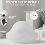 LightAccents White Floor Lamp Glass Shade Replacement - Modern Bowl Torchiere Lamp, Height: 4.75 inches, Width: 12 inches