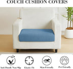 Sofa Covers Couch Covers for Sofa Pet Friendly Couch Cushion Covers Universal Sofa Covers Washable Stretch Slipcovers for Sectional Sofa (Texture Blue,Large Single Seat Cover)