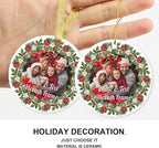 Personalized Christmas Ornaments 2030 Custom Ornaments for Christmas Tree Customized Photo Ornaments Picture Personalized Ornaments Home Decor Hanging Ceramic Xmas Ornament for Couples Family Wedding