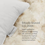 BOLL & BRANCH Down Chamber Pillow - Soft, Standard - Naturally Cooling Shell - Premium Comfort, Superior Support - Cruelty-Free IDS Certified Down