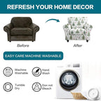 KRFOONN 2 Piece Chair Covers Printed Sofa Covers Couch Covers Washable Armchair Sofa Couch Slipcover Furniture Protector with Elastic Bottom for Living Room (Armchair, Christmas 02), Small