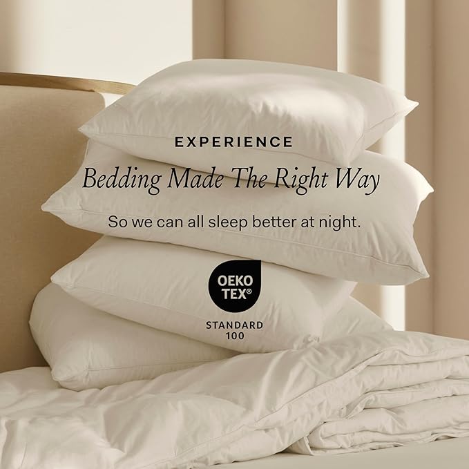BOLL & BRANCH Down Alternative Pillow - Firm, Standard - Cooling Shell - Hypoallergenic Primaloft Luxury Down Alternative Fill - Superior Support
