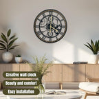 16 Inch Wall Clock, Gear Clock, Silent Non Ticking, Battery Operated Large Wall Clocks for Living Room Decor, Kitchen, Office (Vintage Industrial Steampunk)