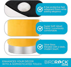 BIRDROCK HOME Round Ottoman Foot Stool – Soft Padded Modern Stool Design – Ideal for Living Room, Bedroom – Compact Footrest, Vanity Chair, Small Furniture – Foam Seating, Decorative Accent (Yellow)