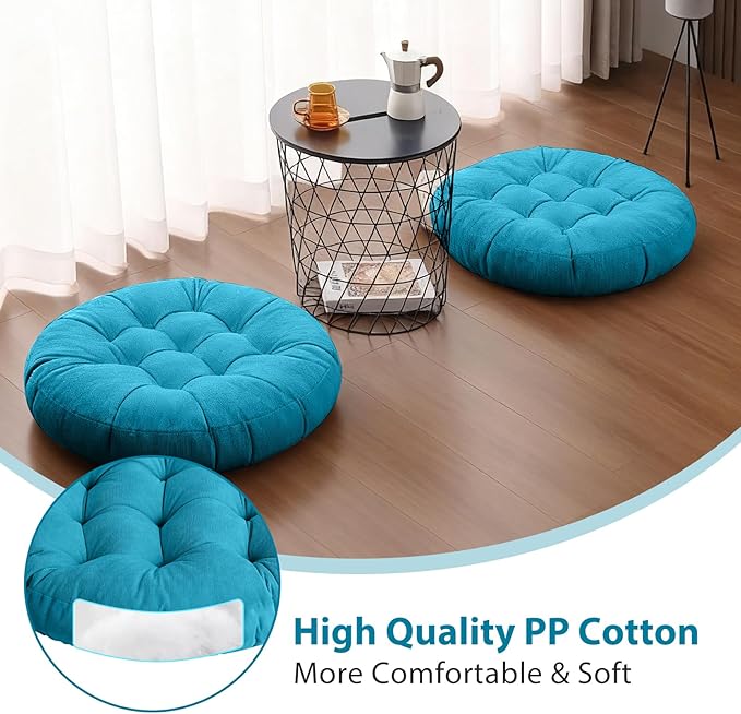 Tiita Outdoor Cushions Square Floor Pillow Thicken Tufted Seat Pad Large Floor Cushion for Yoga Meditation Living Room