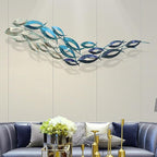 SUN RDPP Metal Fish Wall Art Decor, Large Coastal Ocean Metal Fish Wall Hangings Decor Wall Sculpture for Living Room Bedroom (C)