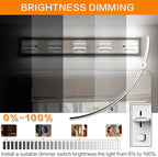 SOLFART Bathroom Brushed Nickel Bathroom Light Fixture, Vanity Lights Over Mirror, 5 Light Led Lights for Bathrooms,5 Color Temperature Adjustable Vanity Lights for Bath Nickel